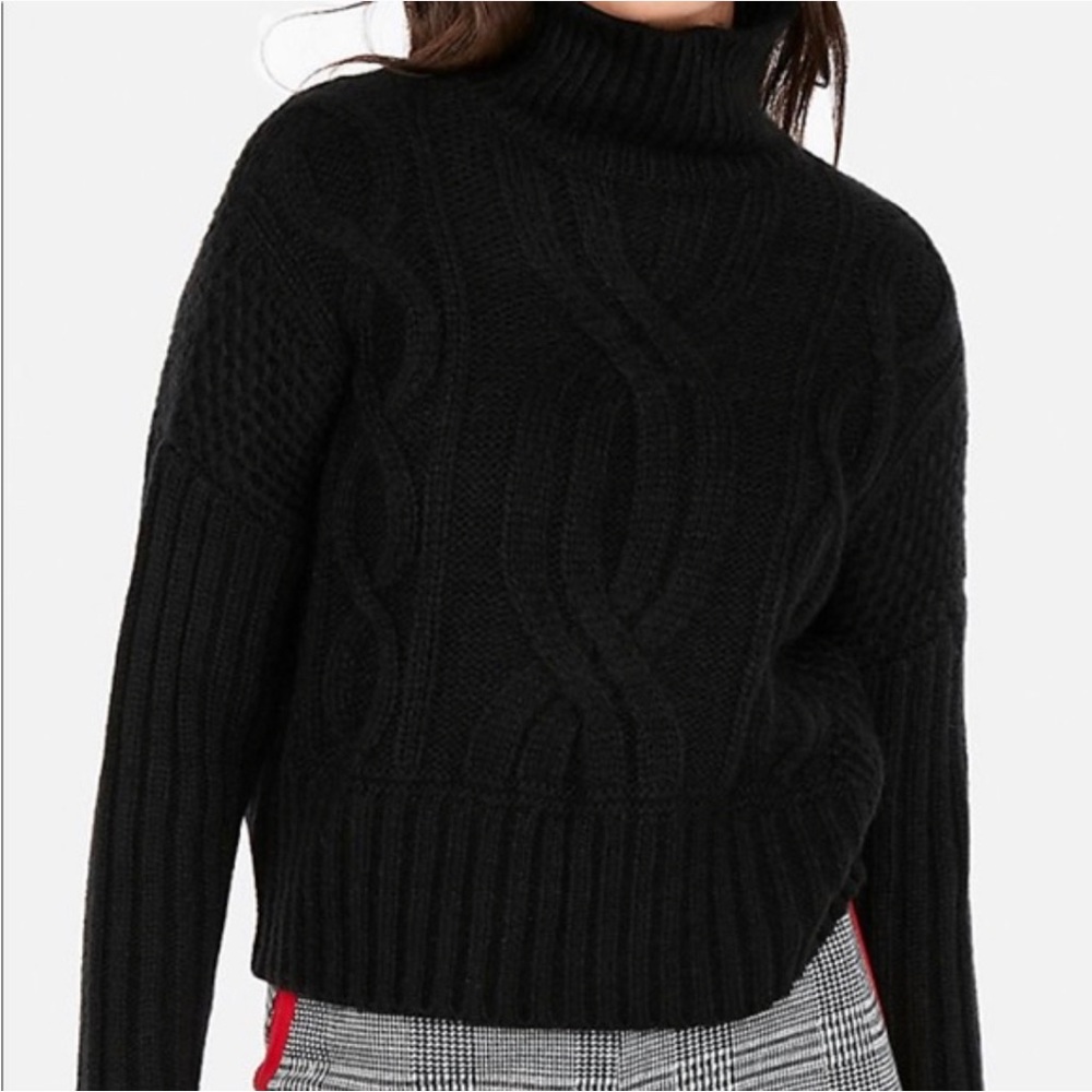 NWT Express Black Cable Knit Turtleneck Tunic Sweater - XS/S